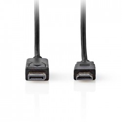 NEDIS CCGL37101BK20 Καλώδιο εικόνας DisplayPort αρσ. σε HDMI αρσ.,4K@30Hz, 2m.