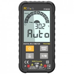 PCWork PCW02B True RMS ψηφ. πολύμετρο με auto range και μεγάλη οθόνη 6000 counts